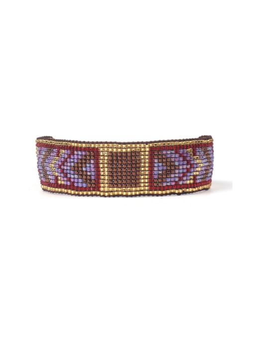 HB640-D Retro Style Woven Glass Beads Charming Bracelet