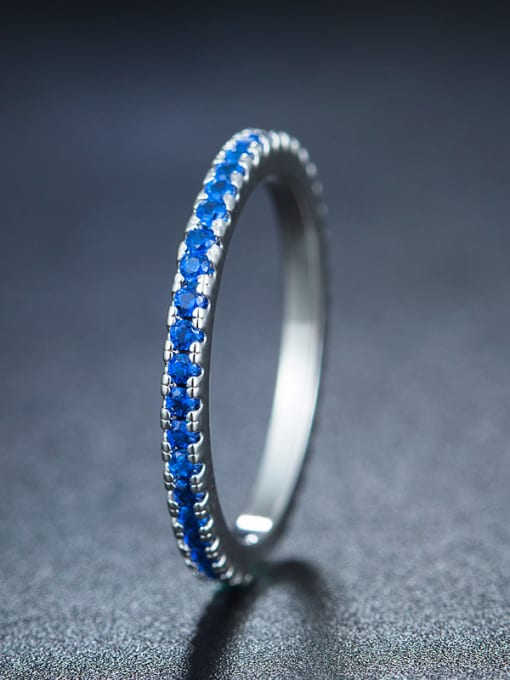 UNIENO Blue Geometric Ring