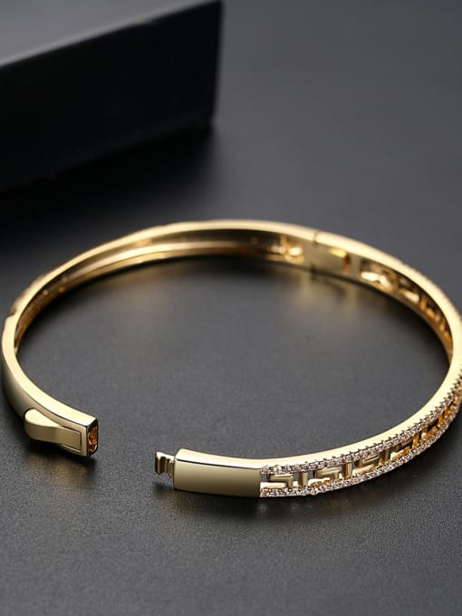 BLING SU Copper inlaid AAA zircon classic pattern bracelet 3