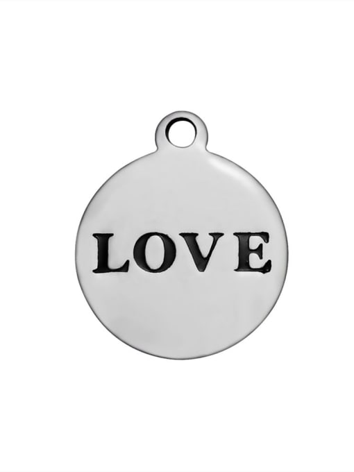 XVC086-1 Stainless Steel With  round with love words Charms