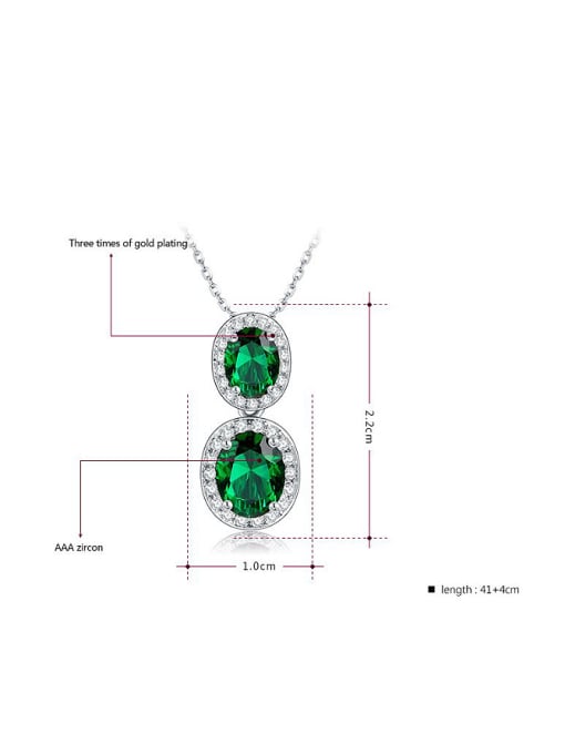 Ronaldo Green Oval Shaped AAA Zircon Two Pieces Jewelry Set 1