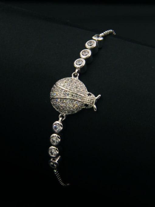 Silvery Beetle Exquisite Stretch Bracelet