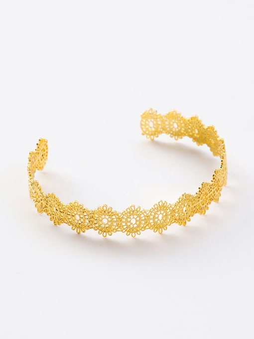 Gold Bracelet Alloy With Gold Plated Trendy Retro lace Ring Bracelet