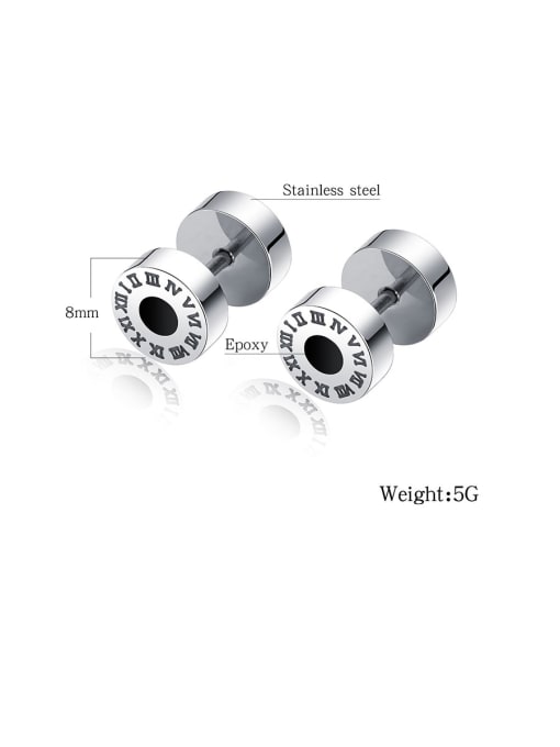Open Sky Stainless Steel With Platinum Plated Punk Monogrammed Stud Earrings 2