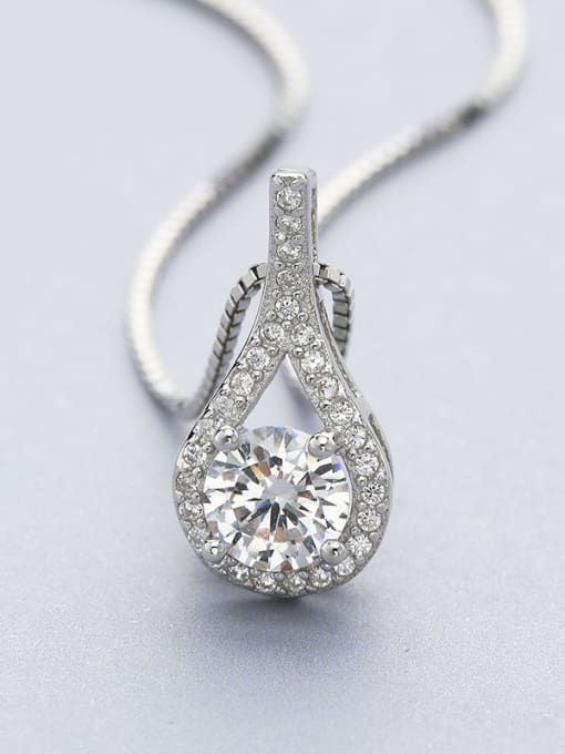 One Silver Trendy Zircon Pendant 3