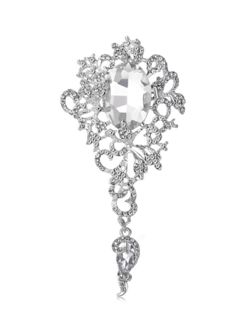 Mo Hai Alloy With Platinum Plated Exaggerated Flower Brooches 0