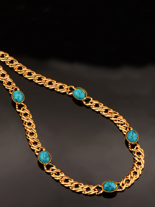Days Lone 2018 18K Oval Turquoise Colorfast Necklace 1