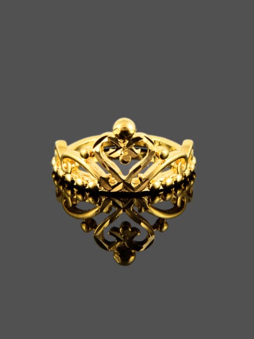 Yi Heng Da Women Exquisite Crown Shaped 24K Gold Plated Ring 1