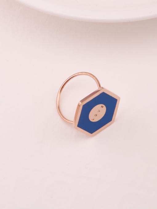 GROSE Individual Titanium Blue Glue Geometric Ring 0