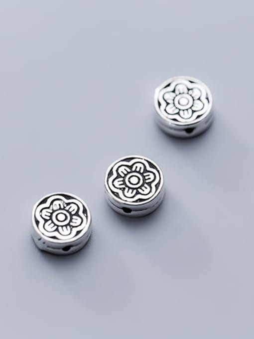 FAN 925 Sterling Silver With Antique Silver Plated Vintage Flower Beads 0
