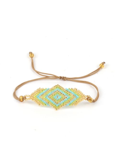 JHBZBVB488-E Colorful Glass Beads Fashion Woven Bracelet