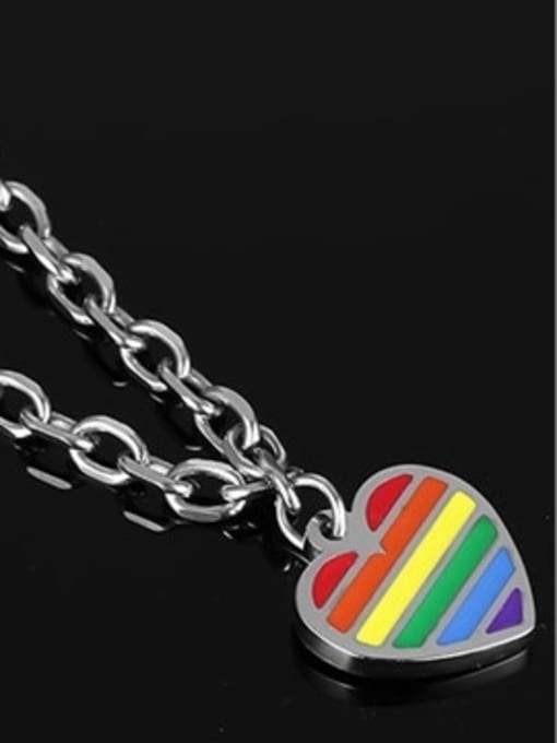 CONG Exquisite Colorful Heart Shaped Glue Stainless Steel Bracelet 1