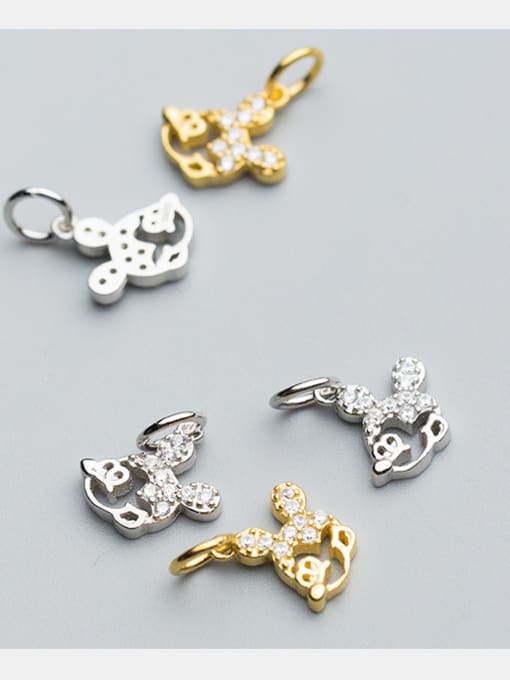FAN 925 Sterling Silver With 18k Gold Plated Cute Mickey Charms 2