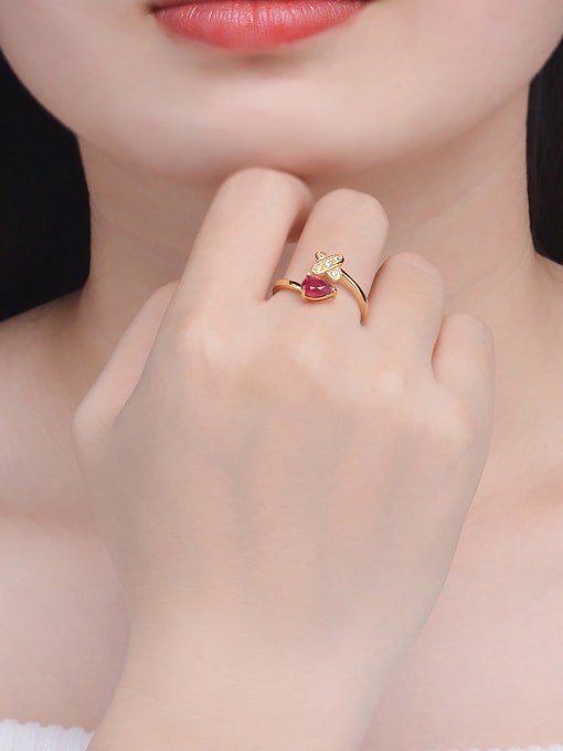 ZK Natural Ruby Cross Noble Opening Ring 1