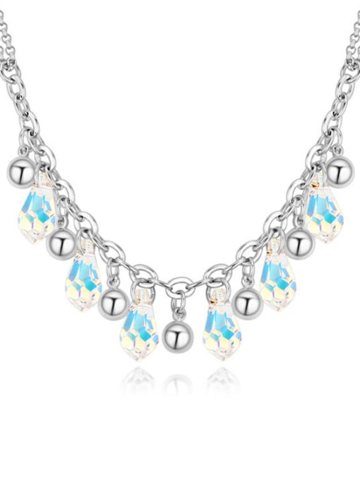 multi-color Fashion Water Drop austrian Crystals Little Beads Alloy Necklace