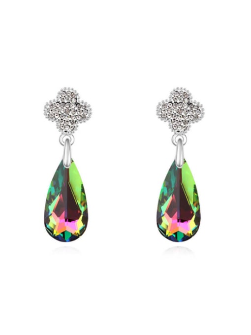 QIANZI Fashion Shiny Water Drop austrian Crystals Alloy Stud Earrings 0