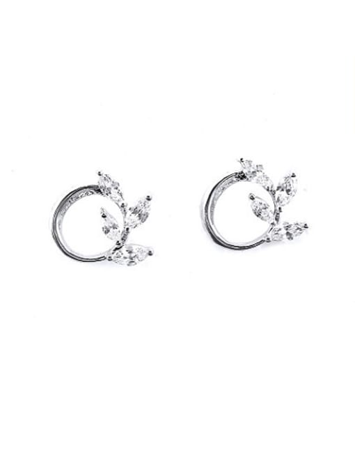 Ronaldo Delicate Round Shaped Zircon Stud Earrings