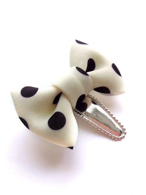 Black Point On White Background Color Bow Hair clip