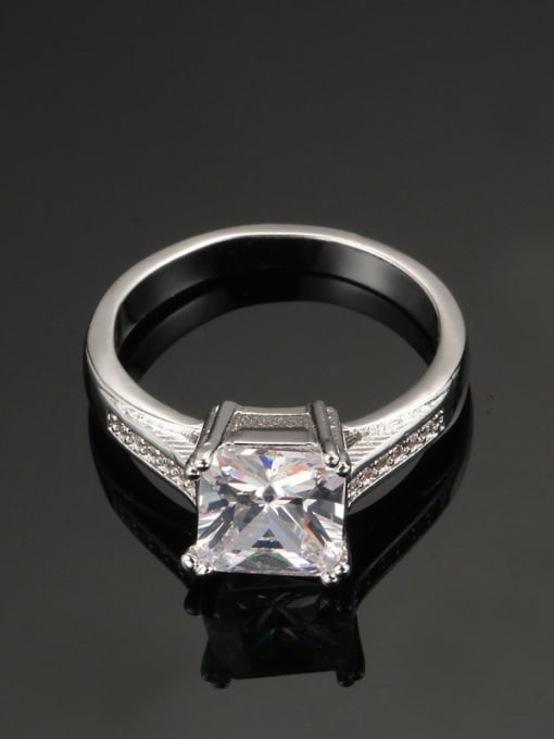 ZK Square AAA Zircon Platinum Plated Wedding Ring 1