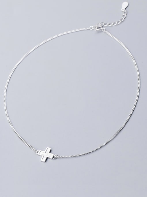 Rosh Sterling silver personality cross clavicle chain 1