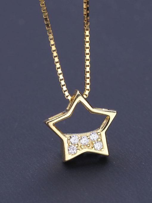 One Silver Gold Plated Star Necklace 2
