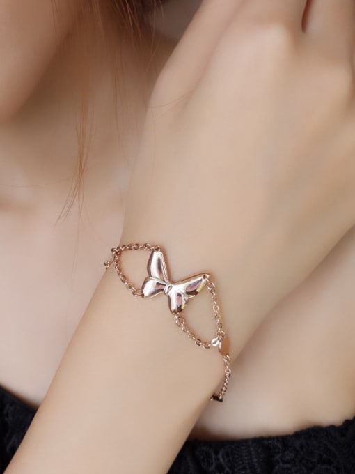 JINDING Europe And The United States Rose Gold Plated Butterfly Titanium Bracelet 1