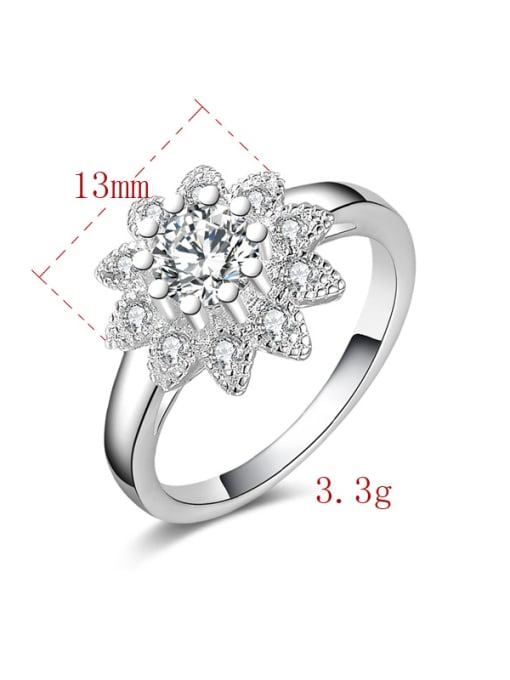 Ya Heng Zircons Fashion Flower-shape Women Ring 1