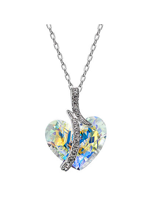 Yellow 2018 2018 2018 2018 2018 2018 2018 Heart-shaped Crystal Necklace