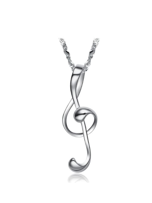 Open Sky Simple Musical Note Platinum Plated Necklace 0