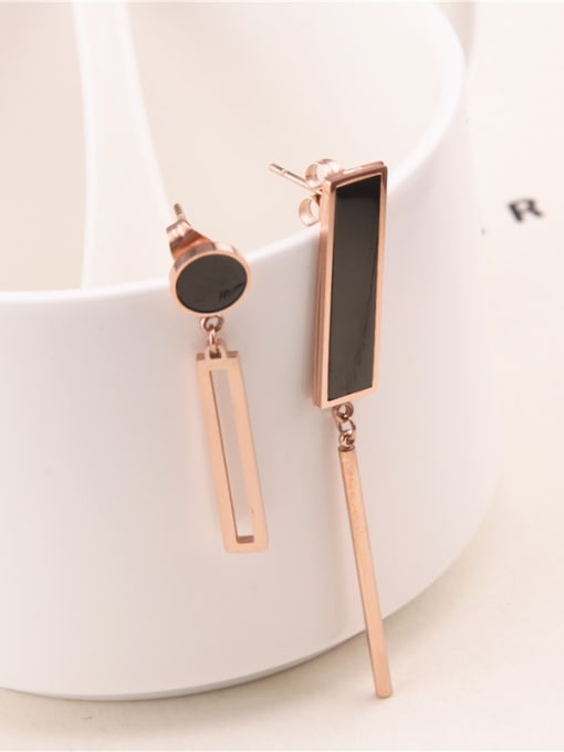 GROSE Asymmetric Korea Style Titanium Earrings