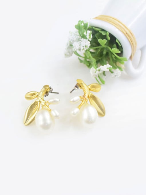 Lang Tony Temperament Tree Branch Artificial Pearl Earrings 1