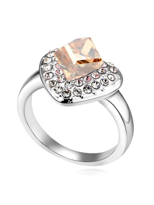 QIANZI Fashion Cubic austrian Crystal Heart Alloy Ring 1