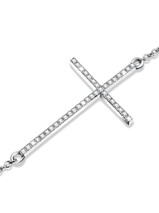 Ronaldo Women Elegant Cross Shaped Rhinestone Bracelet 2