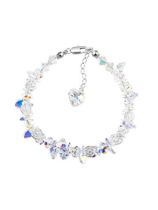 white Fashion Shiny Irregular austrian Crystals Alloy Bracelet