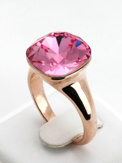 ZK Pink Zircon Luxury Rose Gold Plated Ring 1