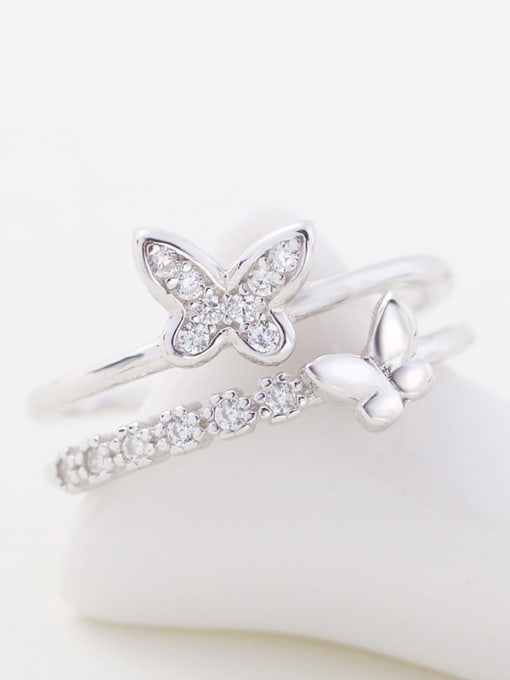 kwan Micro Pave Butterfly Exquisite Zircons Opening Ring 1