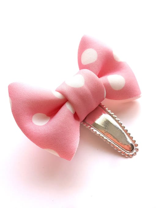 Foundation White Wave Point Color Bow Hair clip