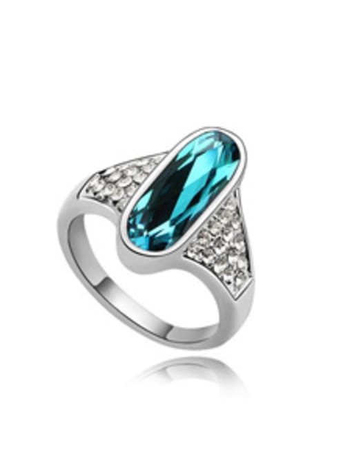 QIANZI Fashion Oval austrian Crystal Alloy Ring 1