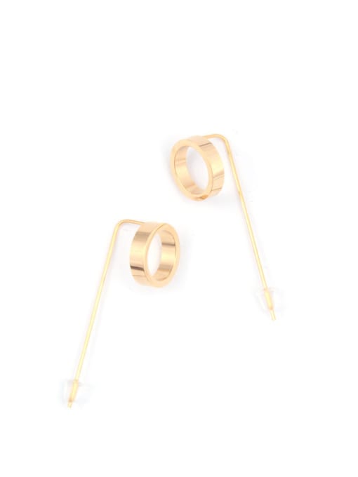 GROSE Titanium With Gold Plated Simplistic Hollow Geometric Drop Earrings 3