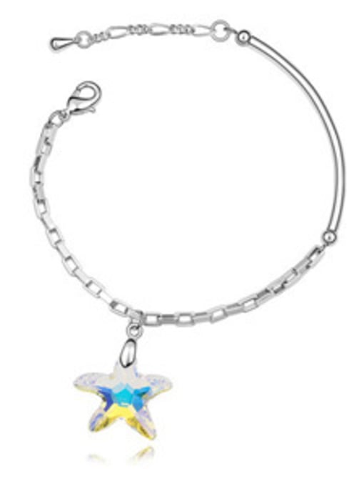 white Simple Star austrian Crystal Alloy Bracelet