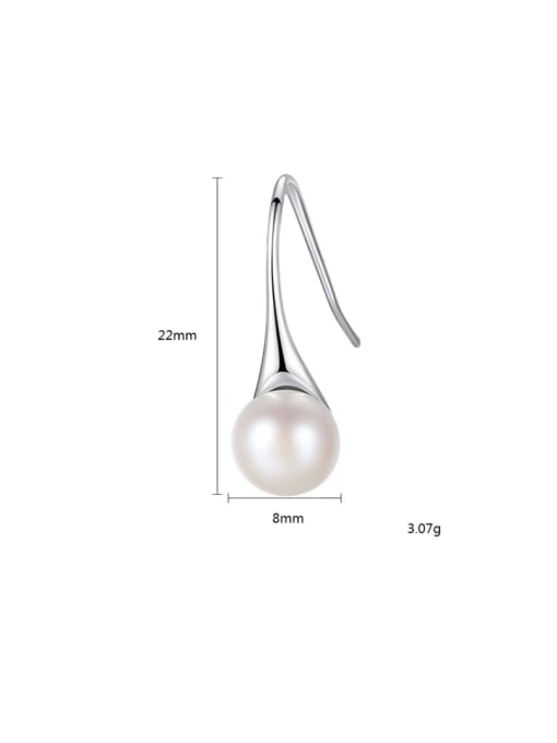 CCUI Pure silver 8-8.5mm Natural Pearl Earrings 3