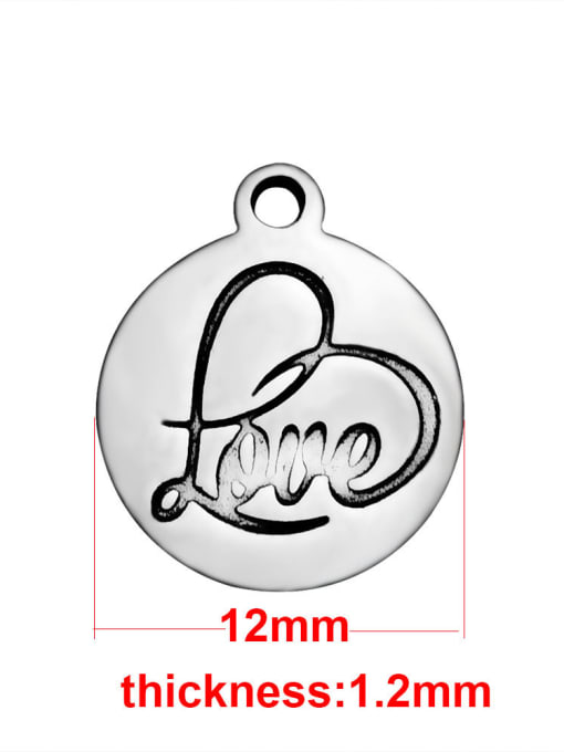 FTime Stainless Steel With Classic Round With love Charms 1