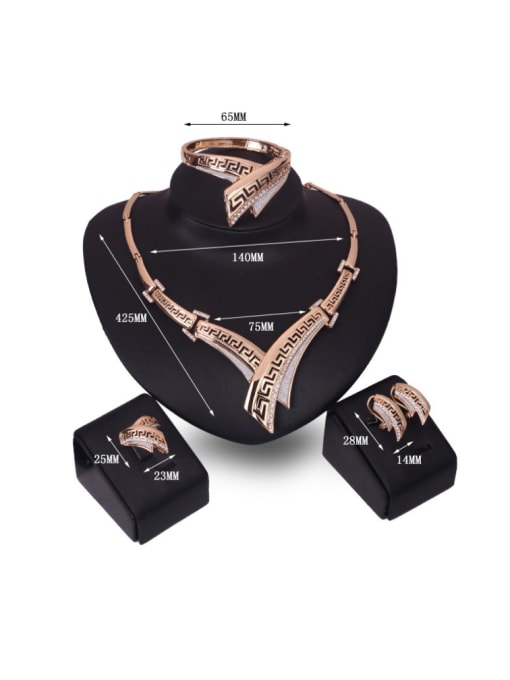 BESTIE 2018 2018 2018 2018 2018 2018 2018 2018 Alloy Imitation-gold Plated Vintage style Rhinestones Hollow Four Pieces Jewelry Set 2