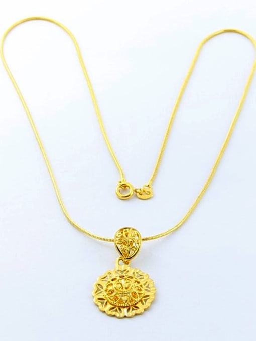 Yi Heng Da Delicate 24K Gold Plated Round Shaped Women Necklace 0
