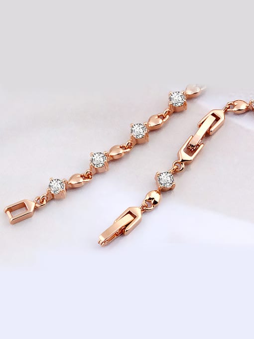 XP Copper Alloy Rose Gold Plated Simple style Zircon Bracelet 1