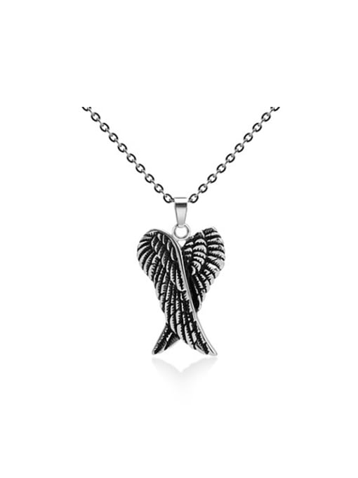 RANSSI Retro Angel Wings Necklace 0