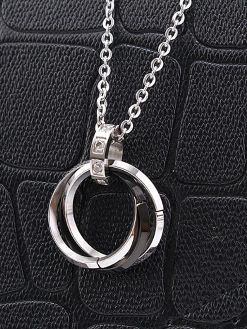 RANSSI Simple Three Rings Lovers Necklace 2