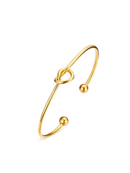 CONG Open Design Gold Plated Stainless Steel Bangle 0