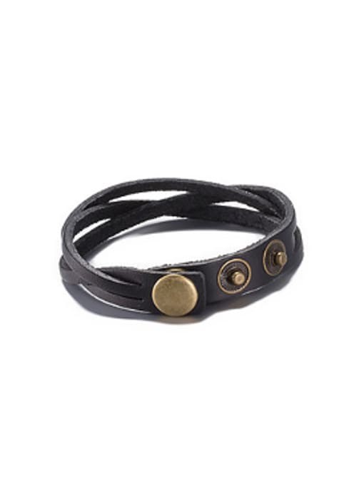 OUXI Retro Artificial Leather Ropes Bracelet 0