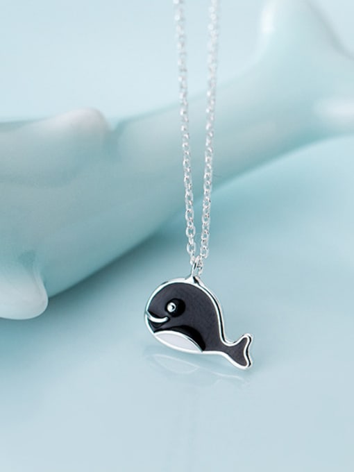 Rosh 925 Sterling Silver With Silver Plated Cute Whale Necklaces 3